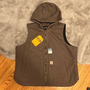 NWT Carhartt Washed Duck Hooded Vest